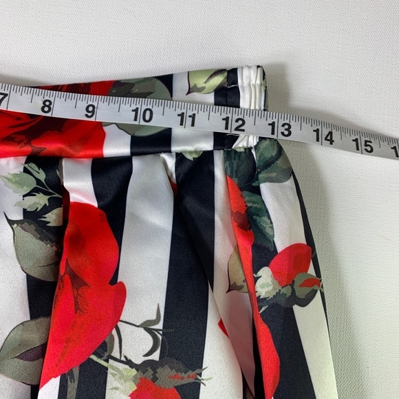 WOMEN’S 2 pcCold Shoulder Top Rose Print Maxi Skirt Pockets Medium - Picture 11 of 13